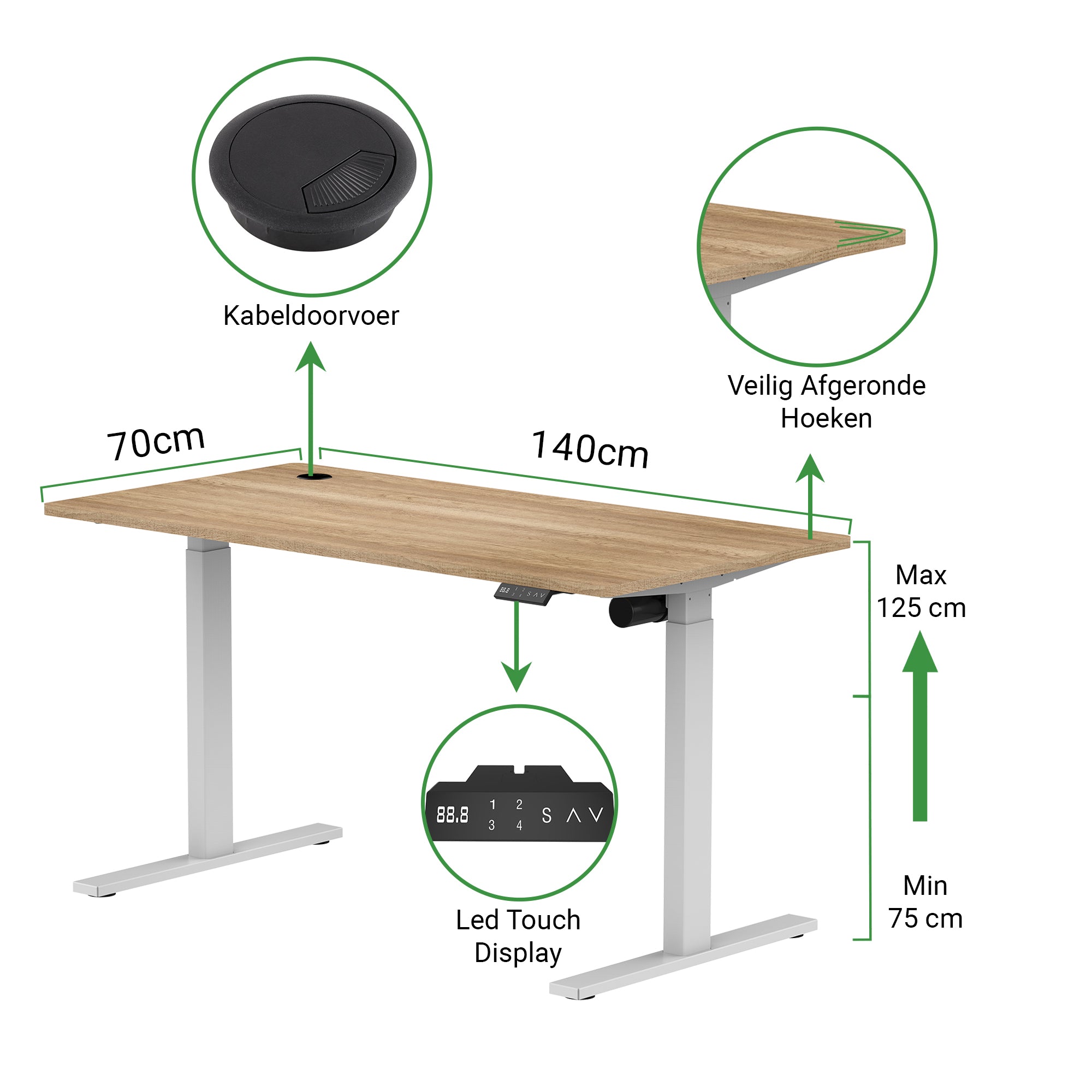 Zit-sta bureau S1 140x70