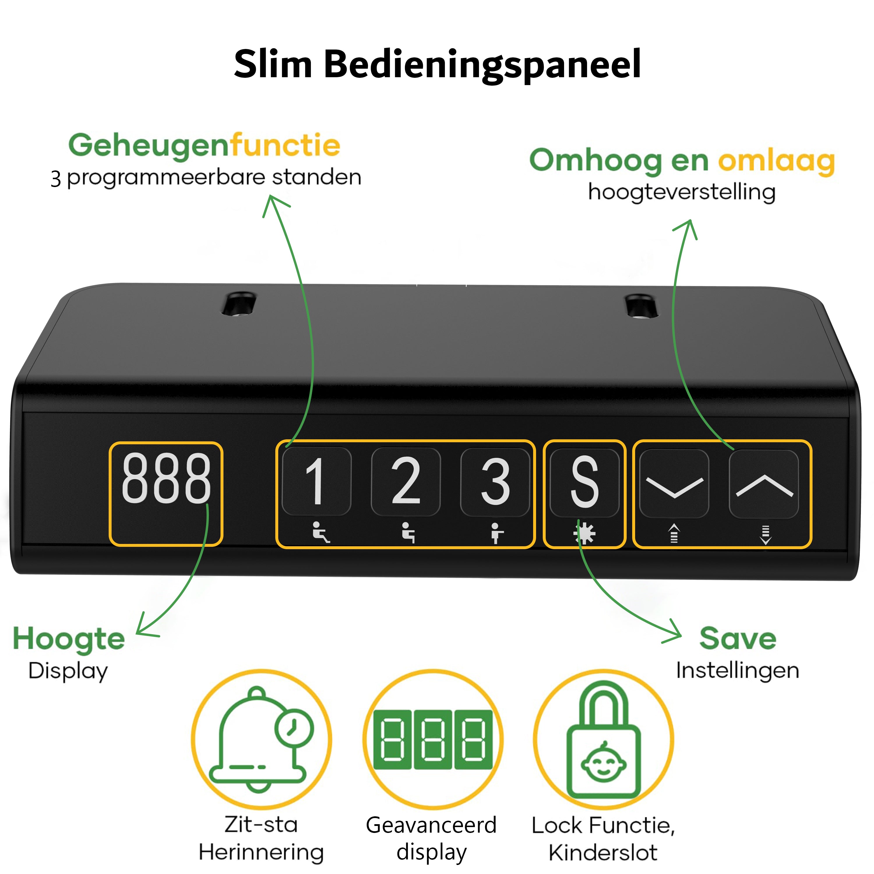 Sitz-Steh-Schreibtisch kompakt 118x60 Schwarz / Eiche Natur