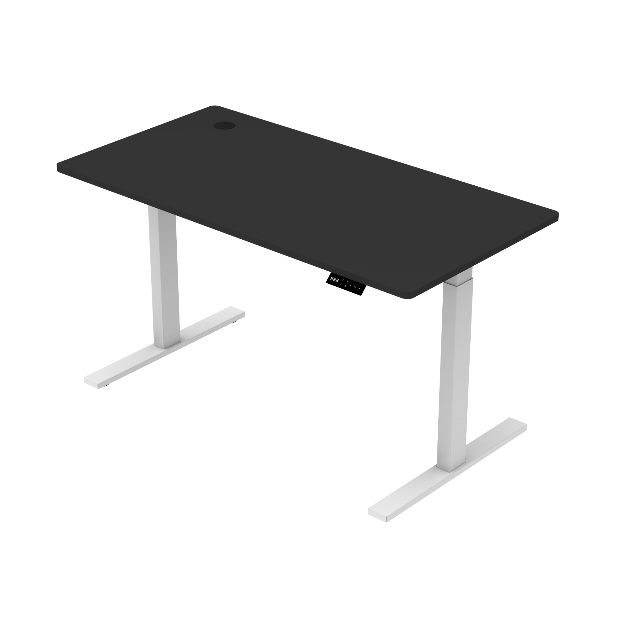 Sitz-Steh-Schreibtisch S1 140x70 Schwarz / Vintage Eiche