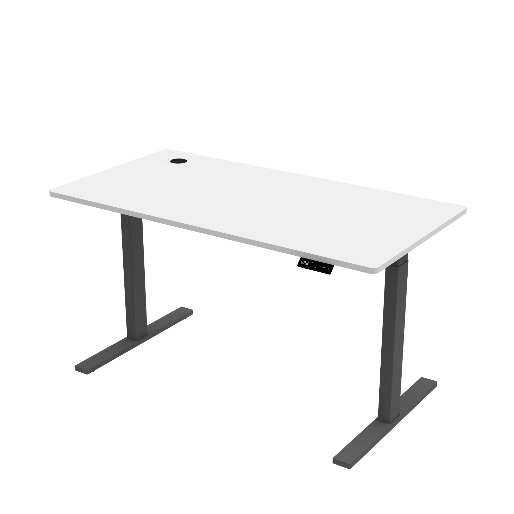 Sitz-Steh-Schreibtisch S1 140x70 Schwarz / Vintage Eiche