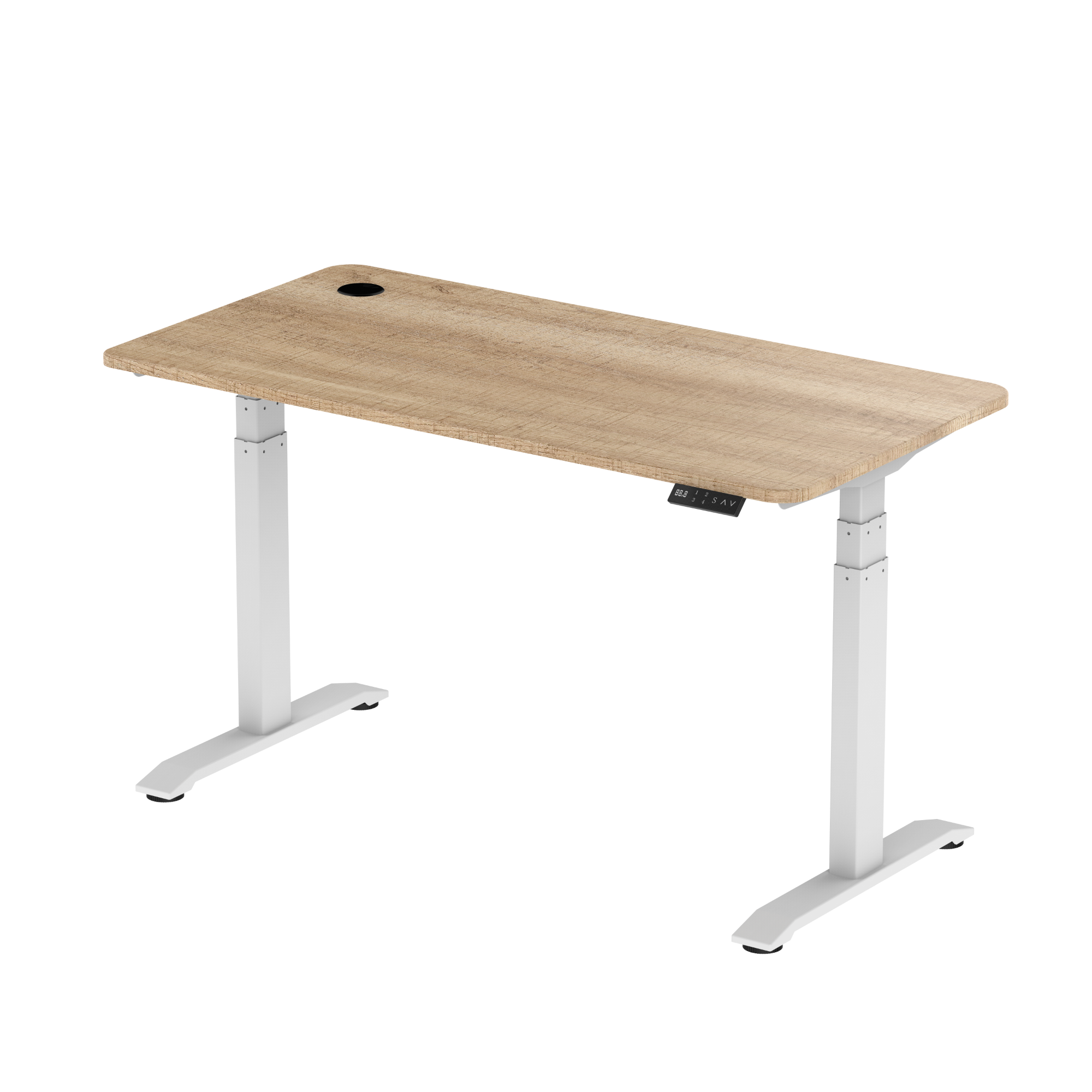 Sitz-Steh-Schreibtisch S2 140x70 Schwarz / Vintage Eiche