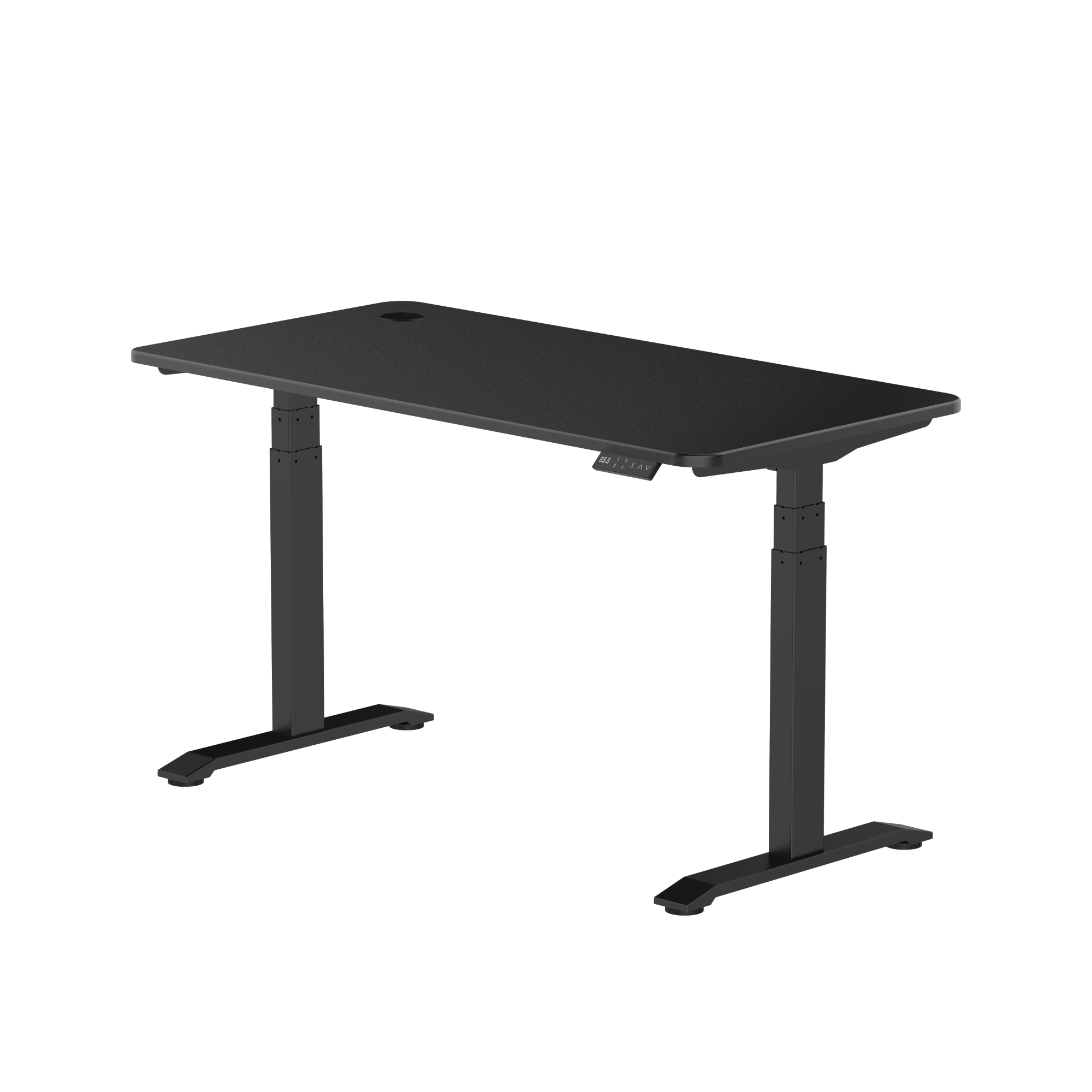 Sitz-Steh-Schreibtisch S2 140x70 Schwarz / Vintage Eiche