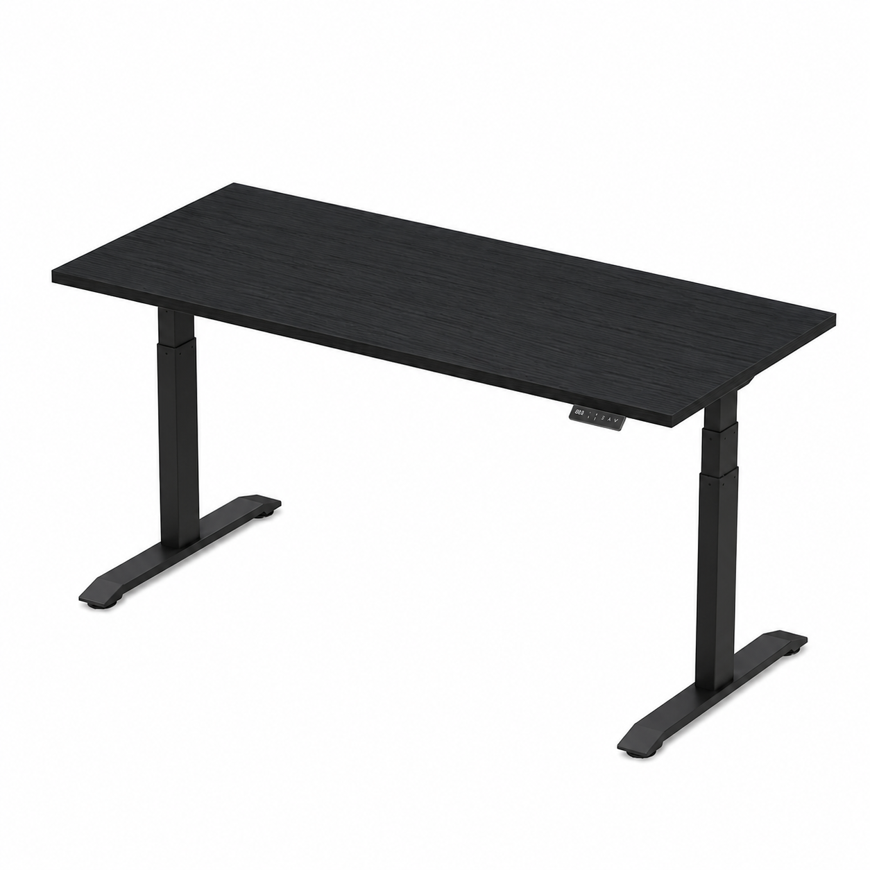 Sitz-Steh-Schreibtisch S2 140x80 Weiß / Echtholz Eiche