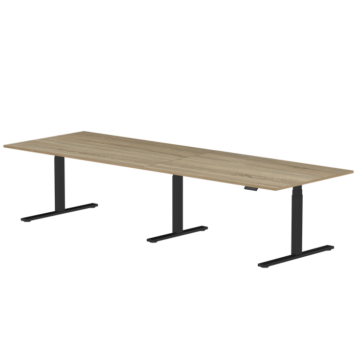 Zit-sta bureau S3 280x80 Zwart / Grijs eiken