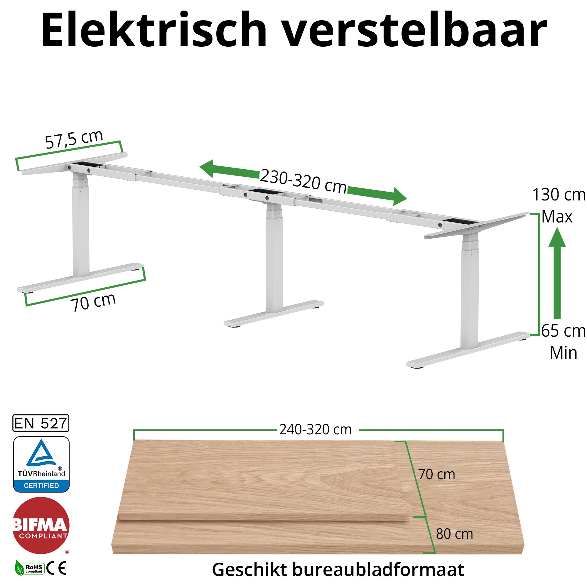 Tischgestell erweitert S3 weiß