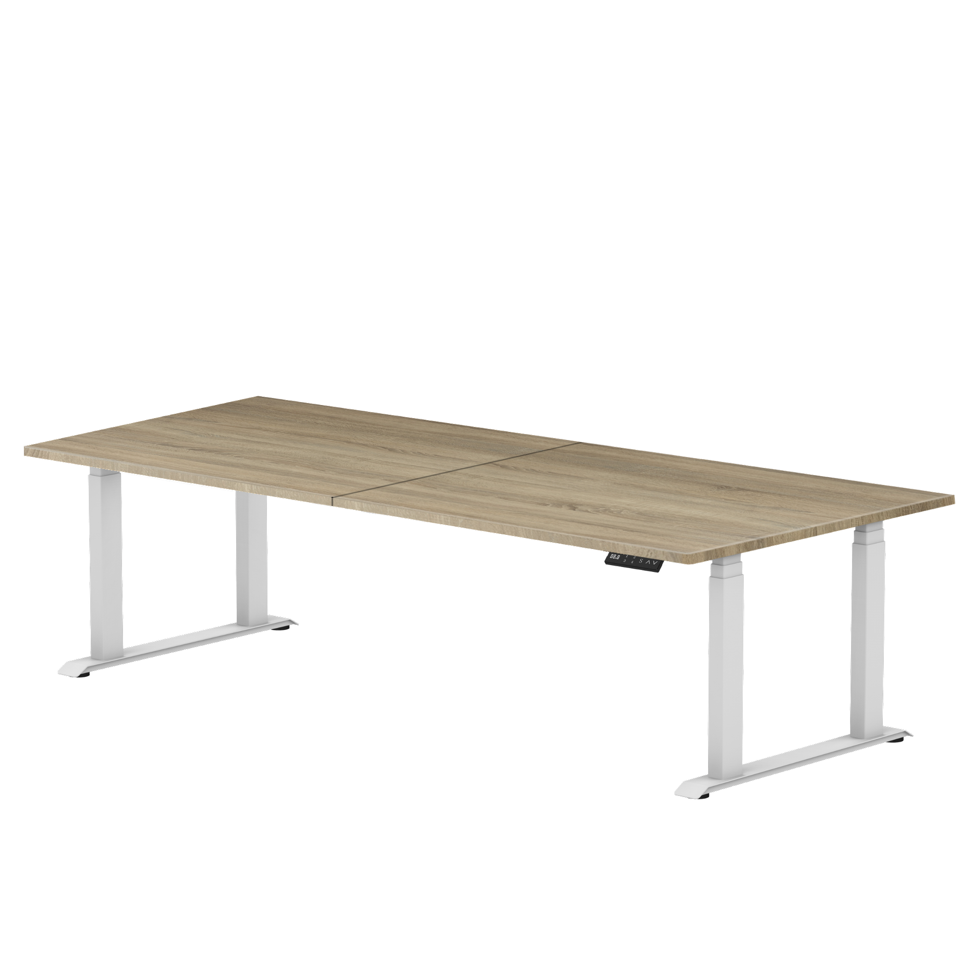 Sitz-Steh-Schreibtisch S5 200x100 Schwarz / Echtholz Eiche