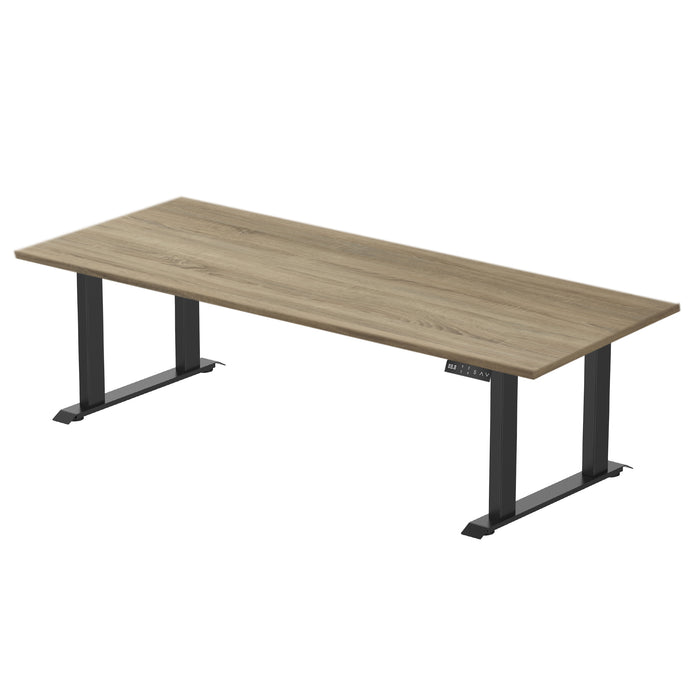 Zit-sta bureau S5 200x100 Zwart / Grijs eiken