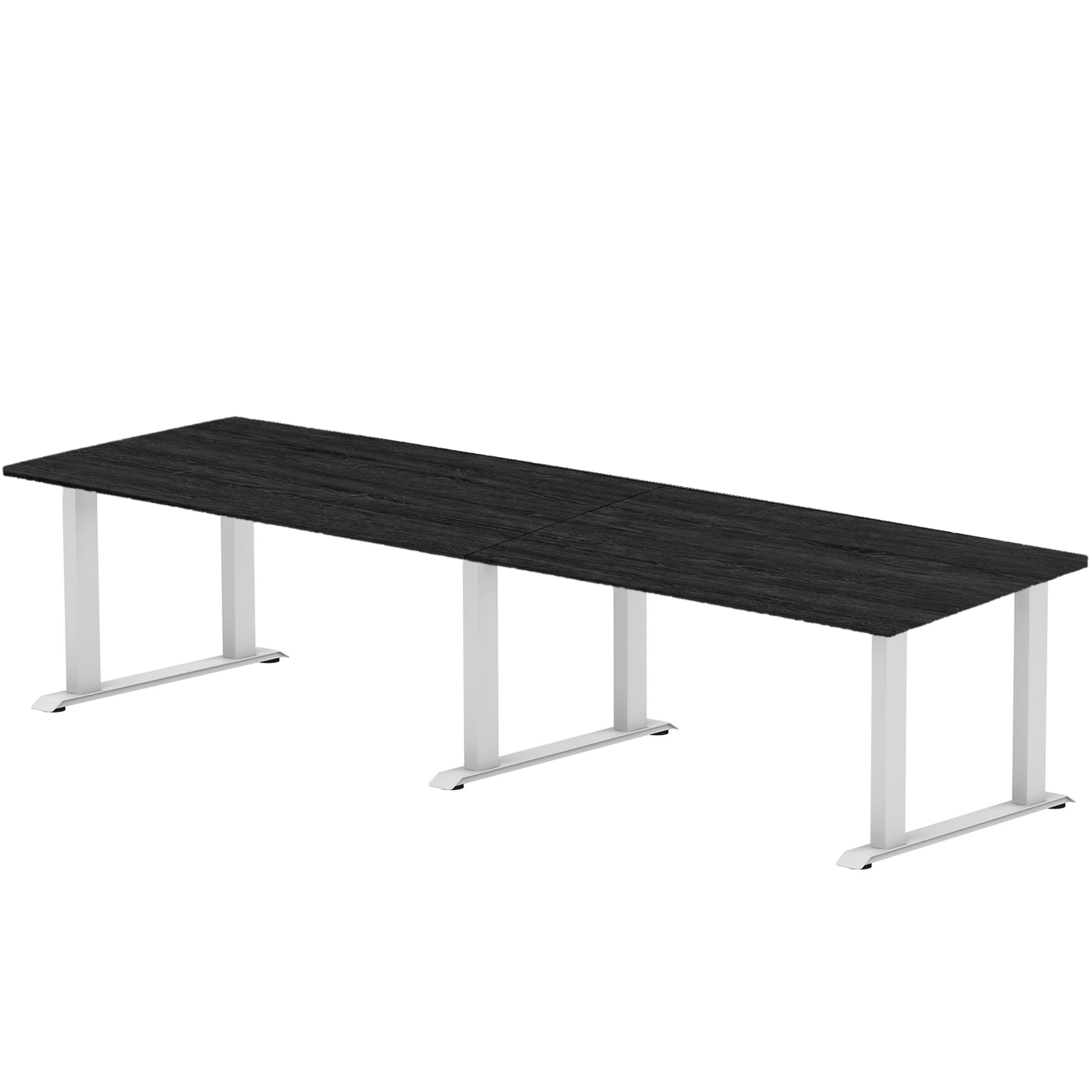 Sitz-Steh-Schreibtisch S5 200x100 Schwarz / Reinweiß