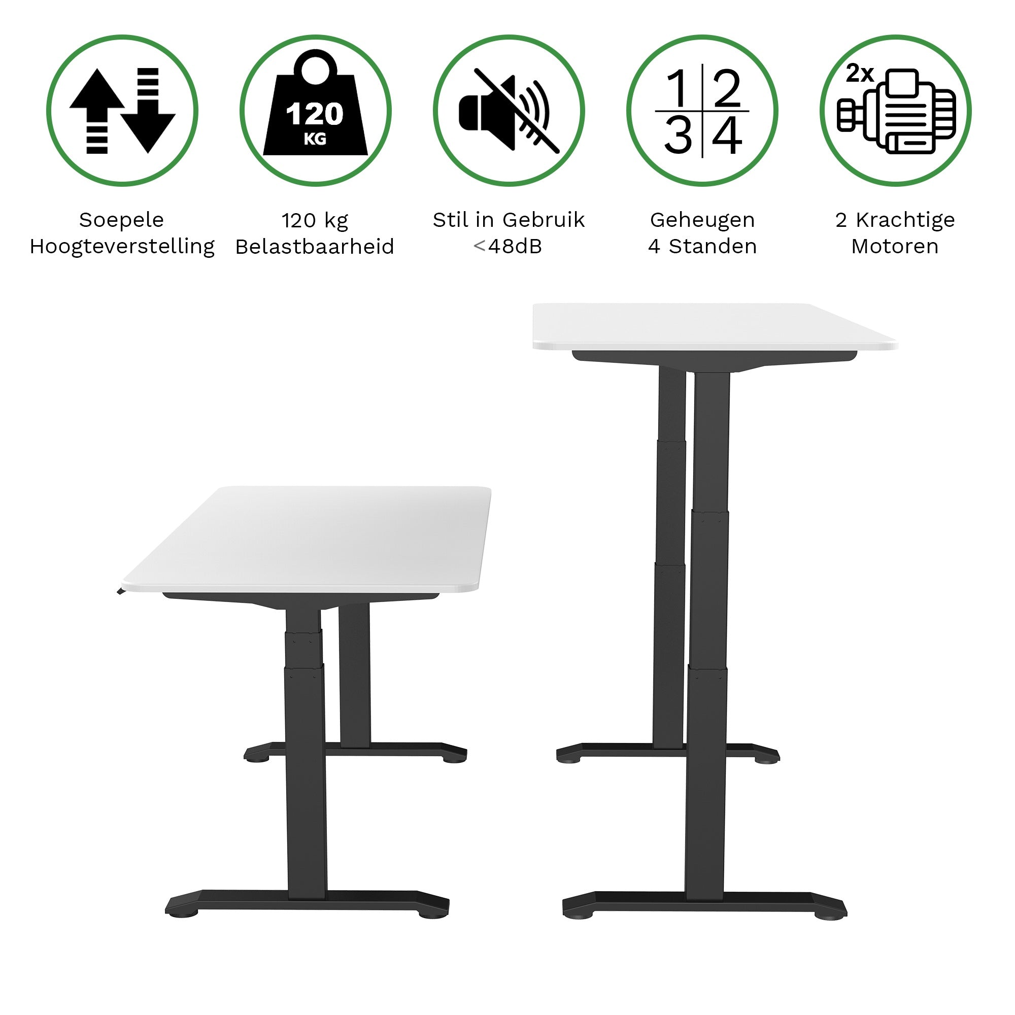 Sitz-Steh-Schreibtisch S2 140x70 Schwarz / Vintage Eiche