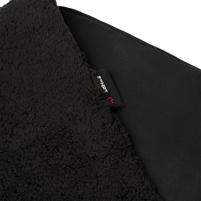 SPHRT Heizdecke Teddy Schwarz XL 135x45 | Kopfstützendesign