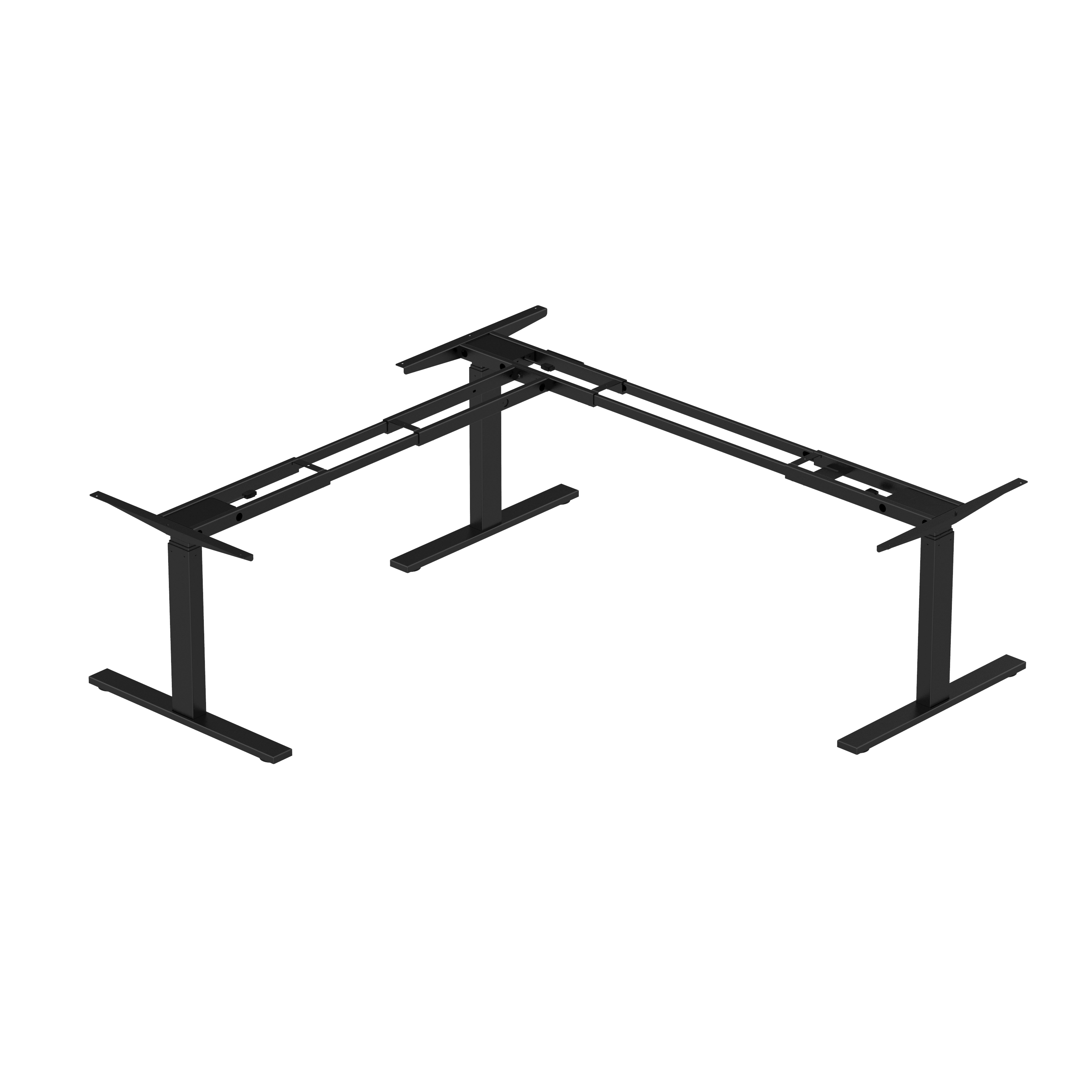Elektrisch hoekbureau onderstel zwart - 61-126 cm