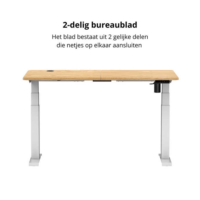 Zit-sta bureau 140x80 Wit / Naturel eiken NPR