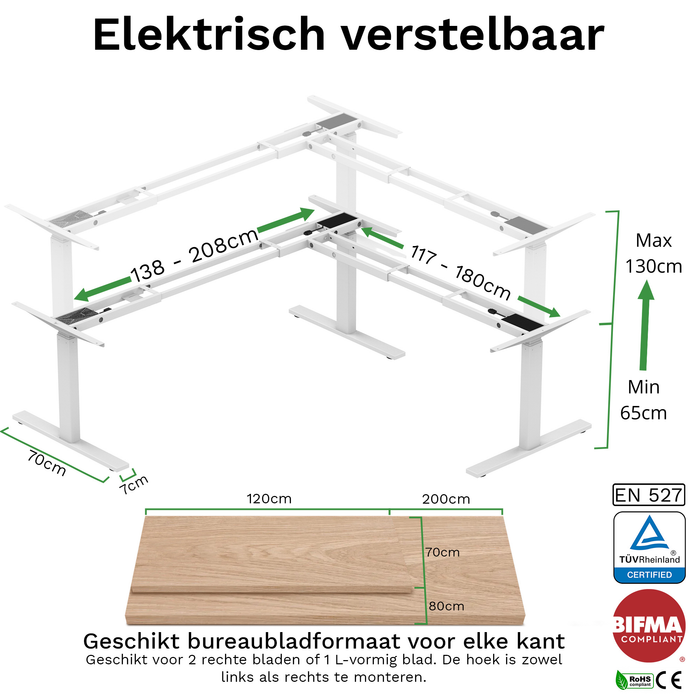 Bureau onderstel S3 wit