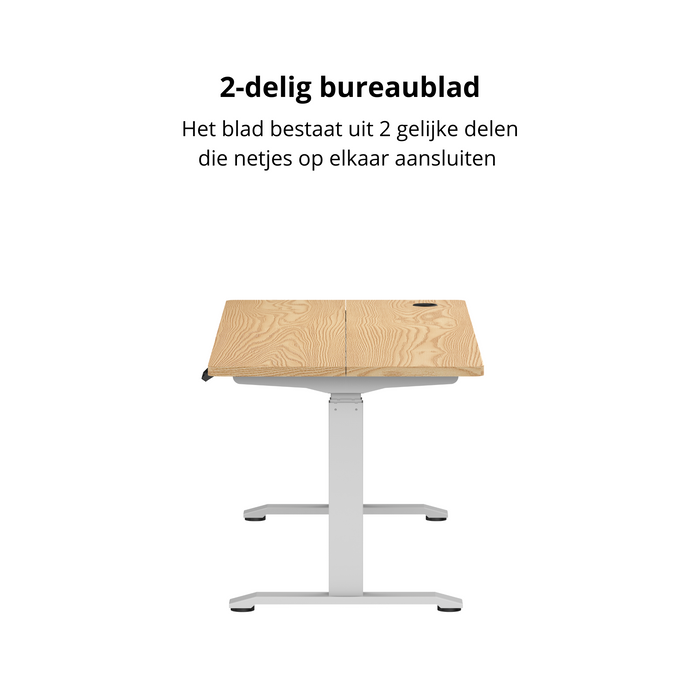 Zit-sta bureau 160x80 Wit / Naturel eiken NPR