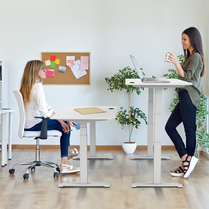 Zit-sta bureau S1 140x70 Wit / Puur wit