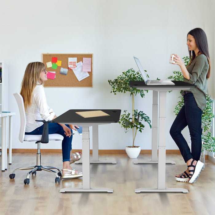 Zit-sta bureau S2 140x70 Wit / Intens zwart