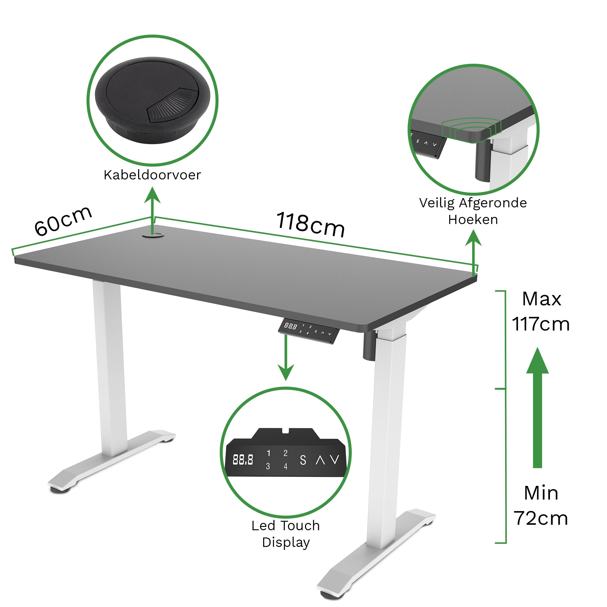 Zit-sta bureau Compact Pro 118x60