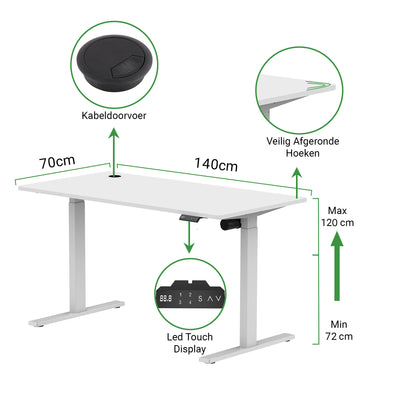 Sitz-Steh-Schreibtisch S1 140x70 Schwarz / Vintage Eiche