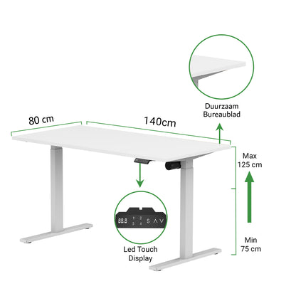 Sitz-Steh-Schreibtisch S1 140x70 Schwarz / Vintage Eiche