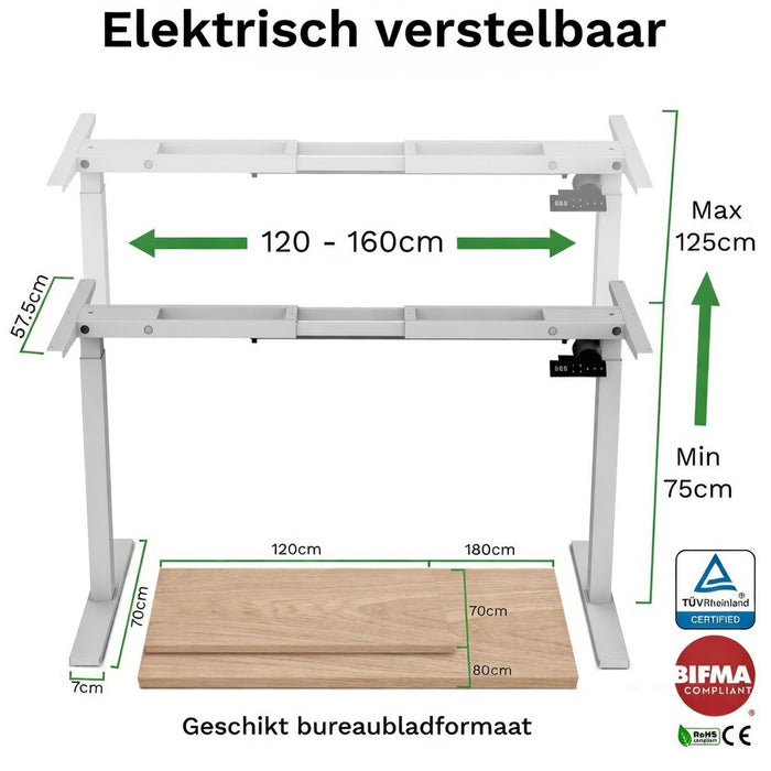 Schreibtischgestell S1 weiß