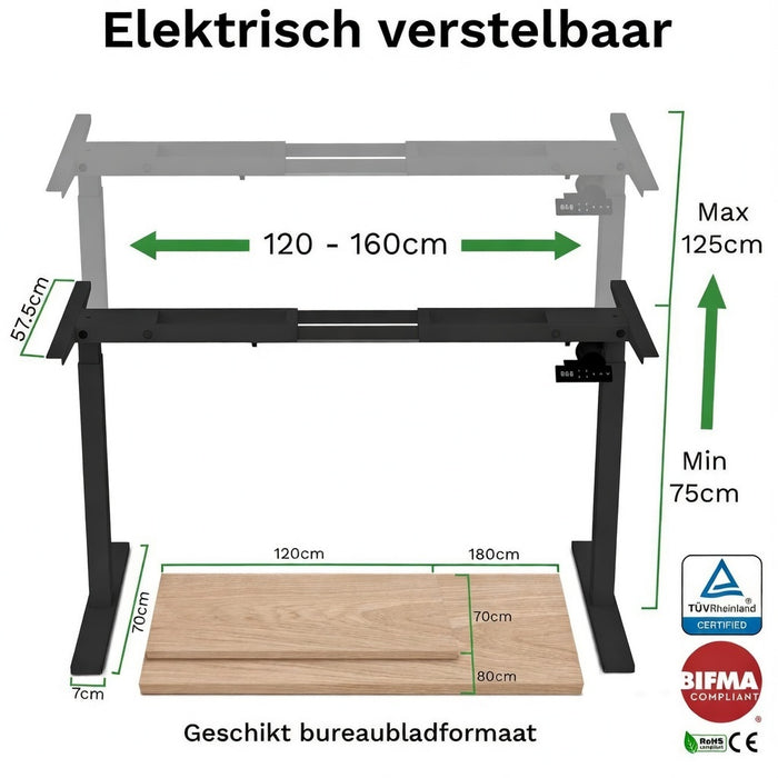Bureau onderstel S1 zwart