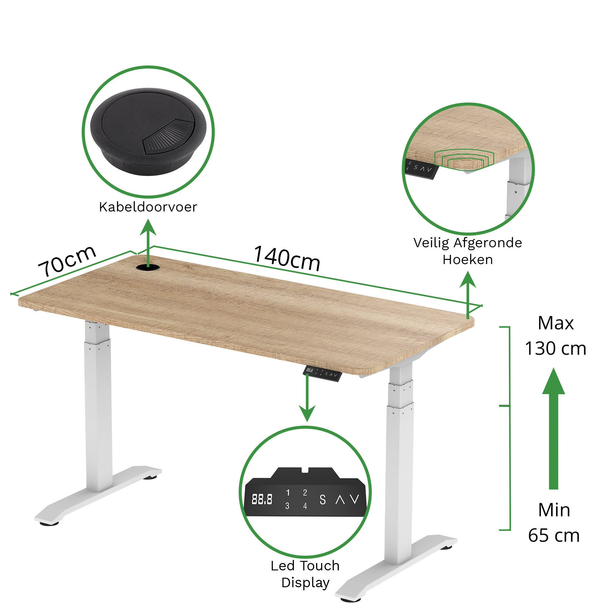 Zit-sta bureau S2 160x70