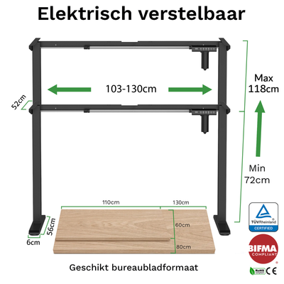Schreibtischgestell kompakt schwarz