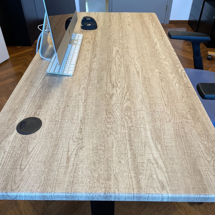 Zit-sta bureau 160x70 Zwart / Vintage eiken
