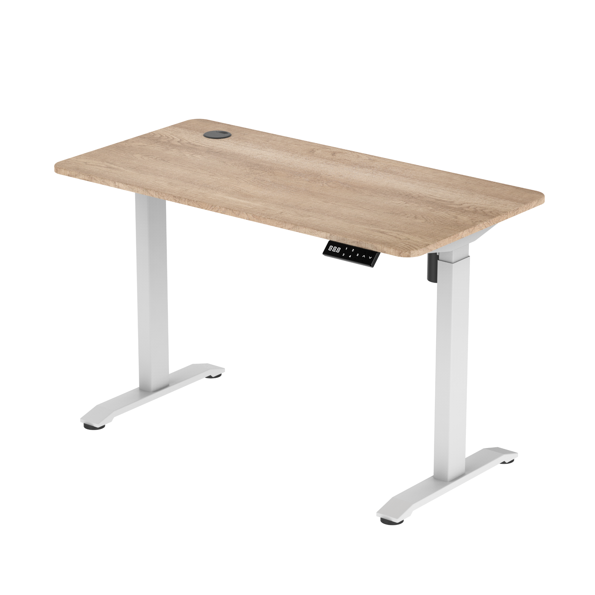 Sitz-Steh-Schreibtisch 118x60 Compact Pro Schwarz / Eiche Natur