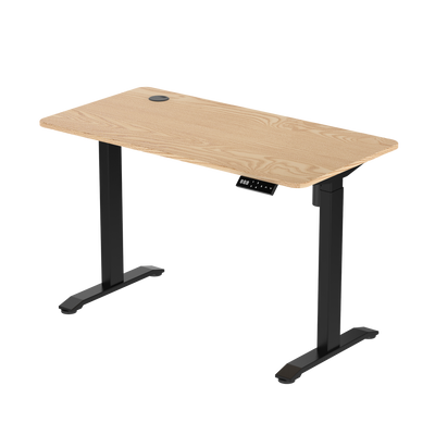 Sitz-Steh-Schreibtisch 118x60 Compact Pro Schwarz / Eiche Natur