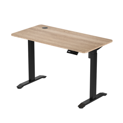 Sitz-Steh-Schreibtisch 118x60 Compact Pro Schwarz / Eiche Natur