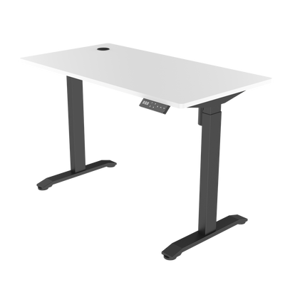 Sitz-Steh-Schreibtisch 118x60 Compact Pro Schwarz / Eiche Natur