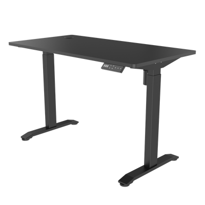 Sitz-Steh-Schreibtisch 118x60 Compact Pro Schwarz / Eiche Natur
