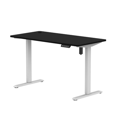 Sitz-Steh-Schreibtisch kompakt 118x60 Schwarz / Eiche Natur