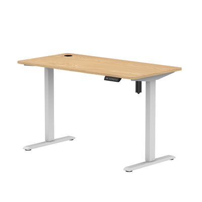 Sitz-Steh-Schreibtisch kompakt 118x60 Schwarz / Eiche Natur