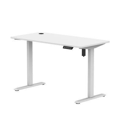 Sitz-Steh-Schreibtisch kompakt 118x60 Schwarz / Eiche Natur