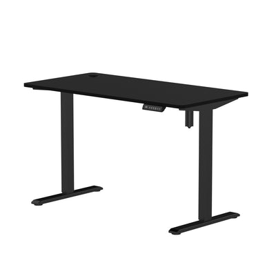 Sitz-Steh-Schreibtisch kompakt 118x60 Schwarz / Eiche Natur