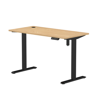 Sitz-Steh-Schreibtisch kompakt 118x60 Schwarz / Eiche Natur