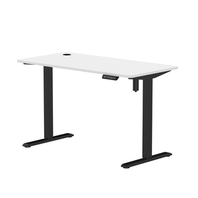 Sitz-Steh-Schreibtisch kompakt 118x60 Schwarz / Eiche Natur