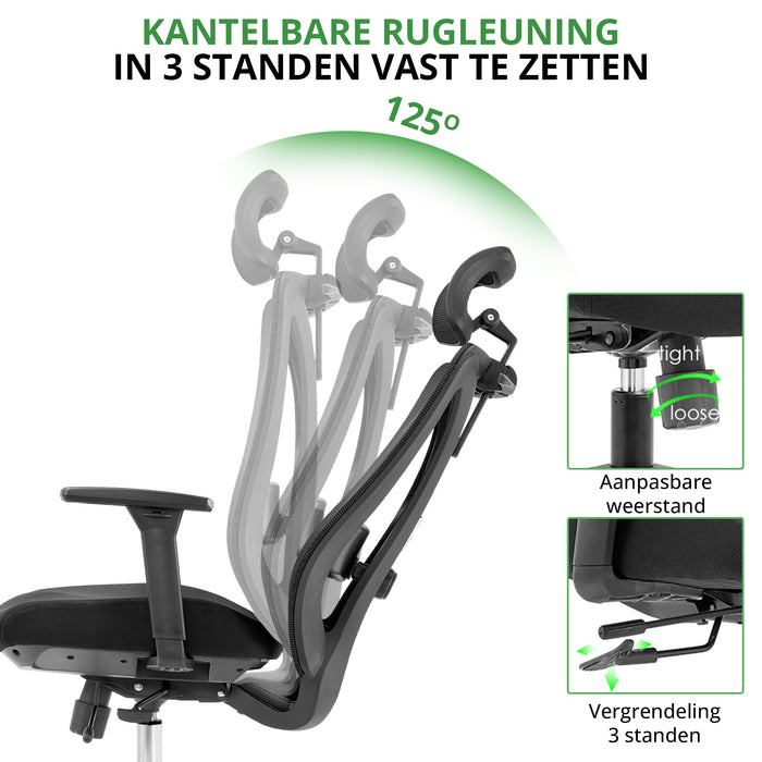 Manager Bureaustoel Lux verstelbare rugleuning