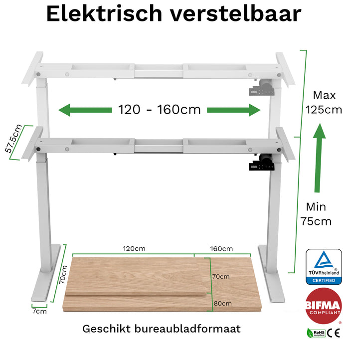 Bureau onderstel S1 wit