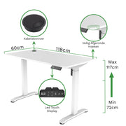 Zit-sta bureau 118x60 Wit / Puur wit