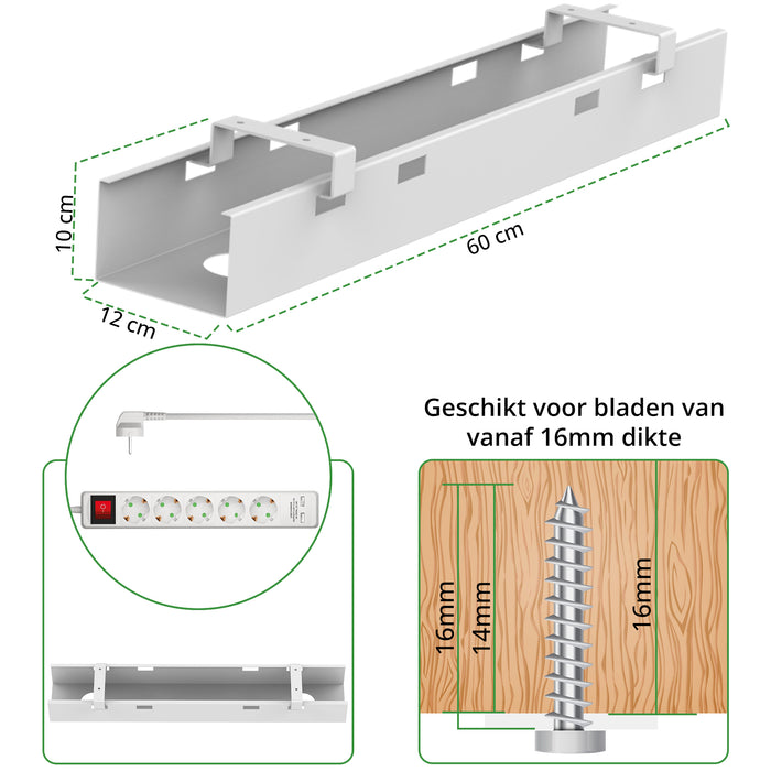 Kabelgoot 60 cm wit