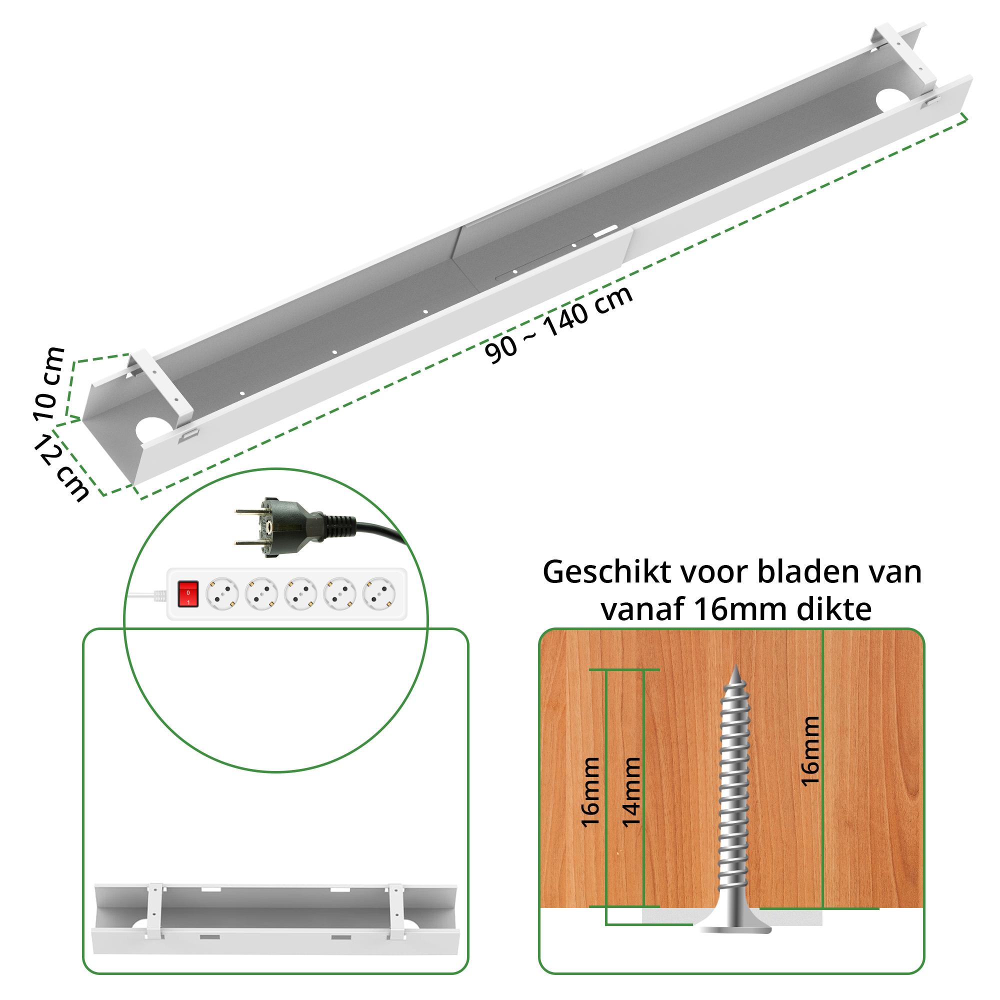 Verstellbarer Kabelkanal 90-140 cm schwarz