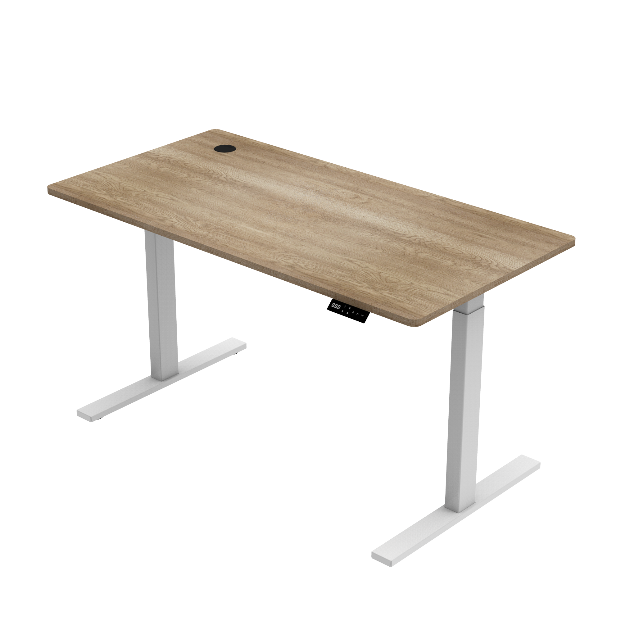 Sitz-Steh-Schreibtisch S1 140x70 Schwarz / Vintage Eiche