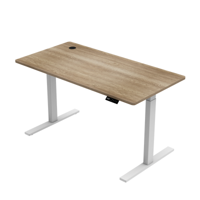 Sitz-Steh-Schreibtisch S1 140x70 Schwarz / Vintage Eiche