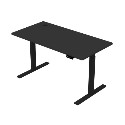 Sitz-Steh-Schreibtisch S1 140x70 Schwarz / Vintage Eiche