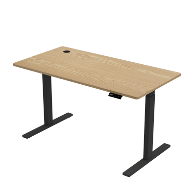 Sitz-Steh-Schreibtisch S1 140x70 Schwarz / Vintage Eiche