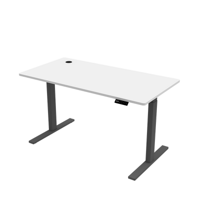 Sitz-Steh-Schreibtisch S1 140x70 Schwarz / Vintage Eiche