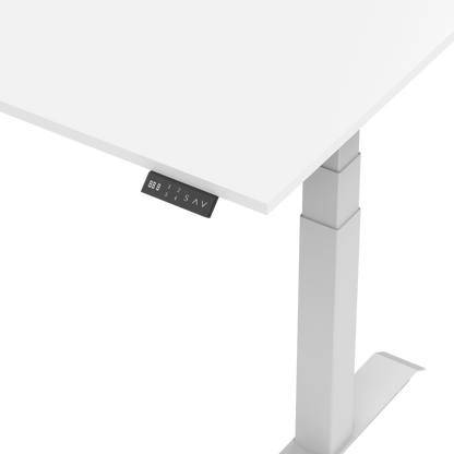 Sitz-Steh-Schreibtisch S2 140x80 Weiß / Echtholz Eiche 